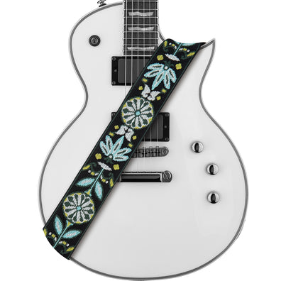 AMUMU Multi-Color Daisy Guitar Strap -PET04J-BL